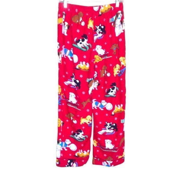 Nick & Nora Flannel Puppy Dog Pajamas Red Small (Note) - Picture 3 of 6